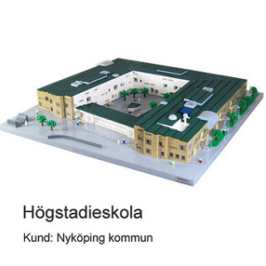 Exteriörmodeller av Nyköping kommuns högstadieskola
