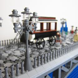 Djurgrdsbron 1890 av LEGO till Stockholms Spårvägsmuseum