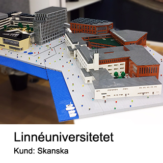 LEGO-modell av Linn&eacute;universitetet p&aring; uppdrag av SKANSKA